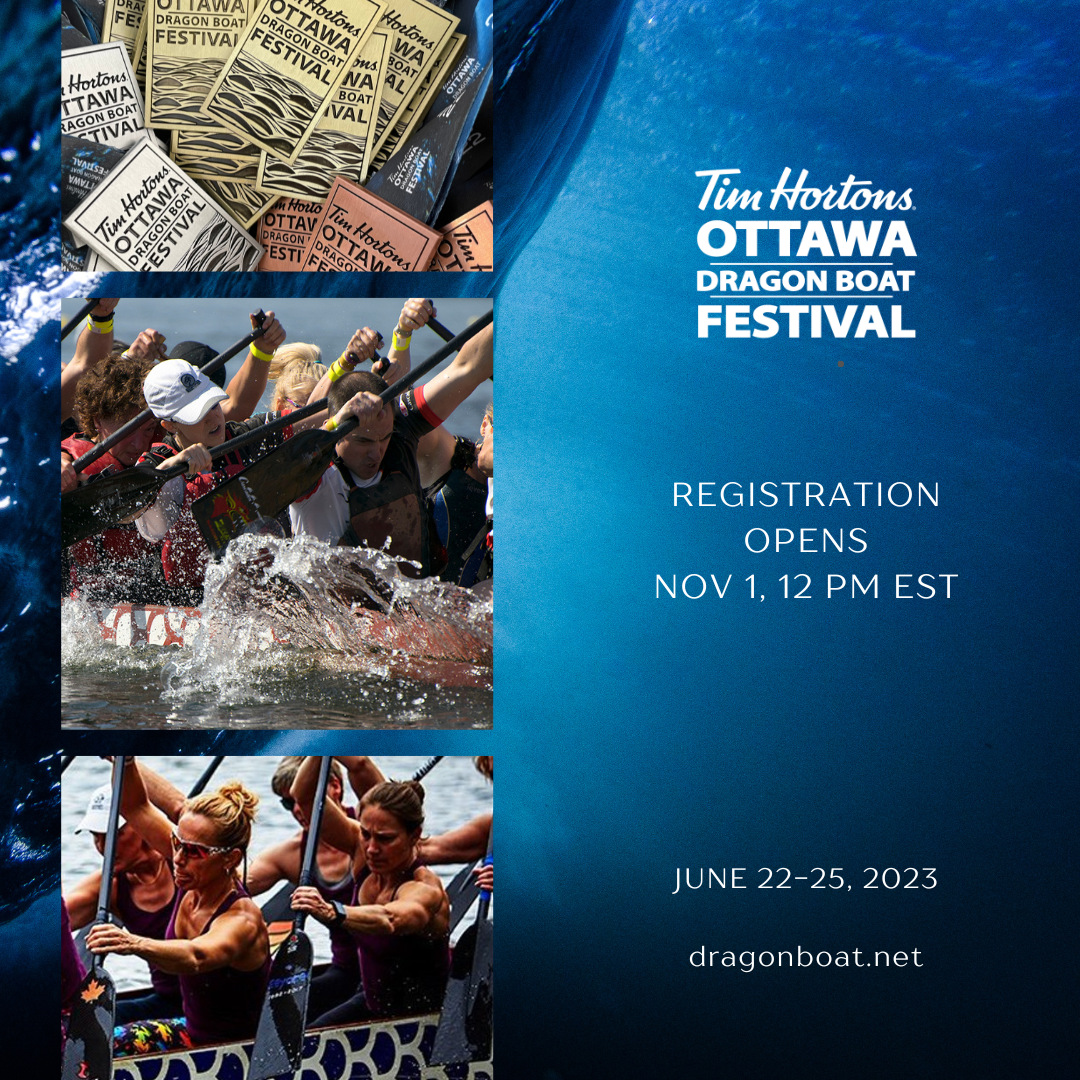 The 2023 Tim Hortons Ottawa Dragon Boat Festival opens early bird registration on November 1. 